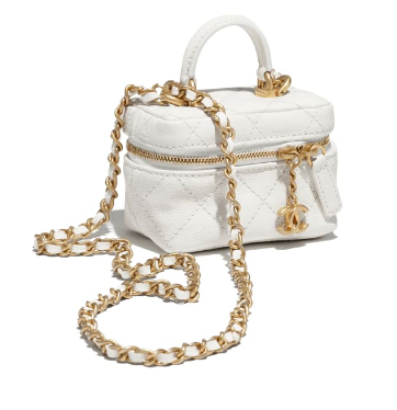 chanel small vanity with chain AP2194 white