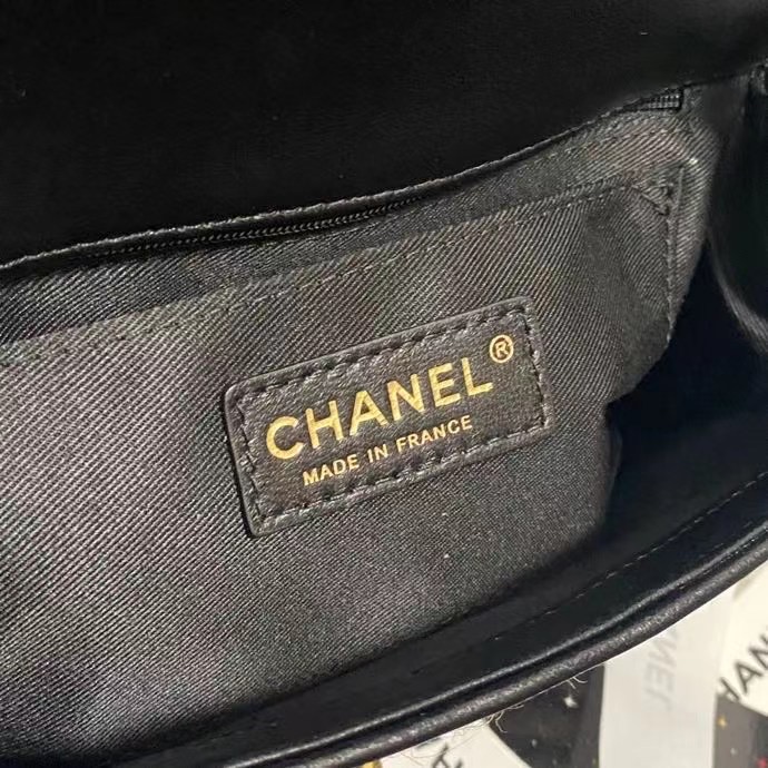 Chanel Flap Shoulder Bag  Weave AS2418 black