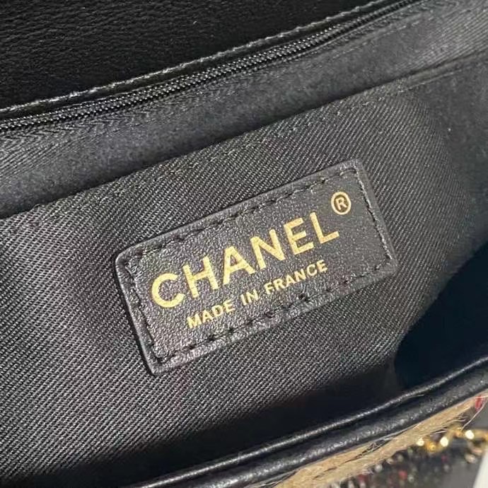 Chanel Flap Shoulder Bag Weave AS2419 black