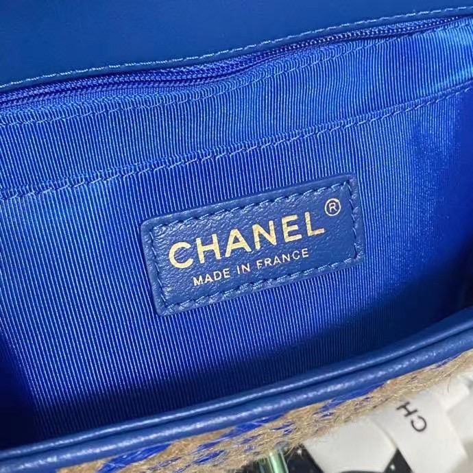 Chanel Flap Shoulder Bag Weave AS2419 blue