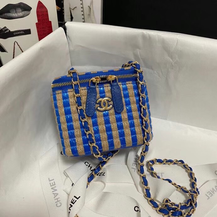 Chanel Weave Shoulder Bag AP1998 blue