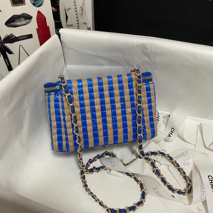Chanel Weave Shoulder Bag AP1999 blue
