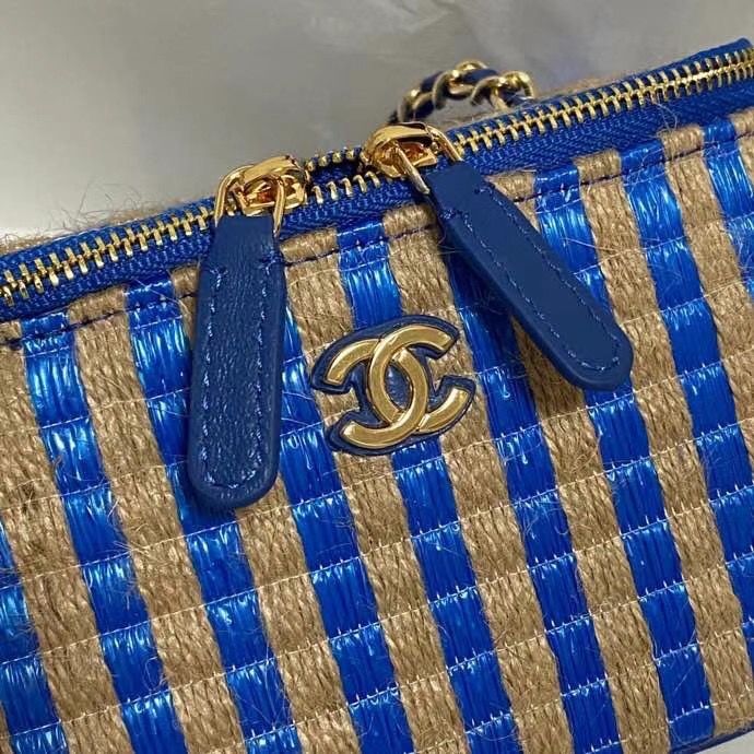 Chanel Weave Shoulder Bag AP1999 blue