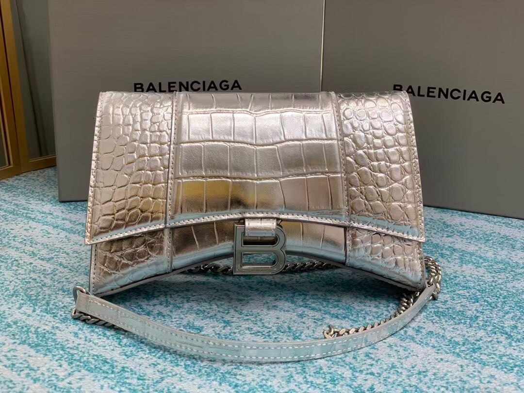 Balenciaga HOURGLASS CHAIN BAG B164497 Silver