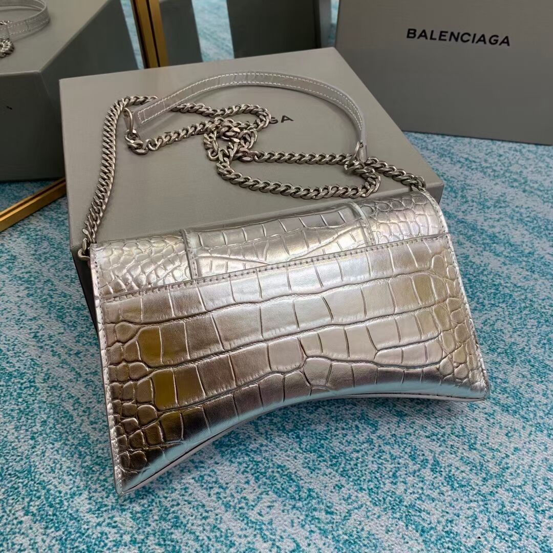 Balenciaga HOURGLASS CHAIN BAG B164497 Silver