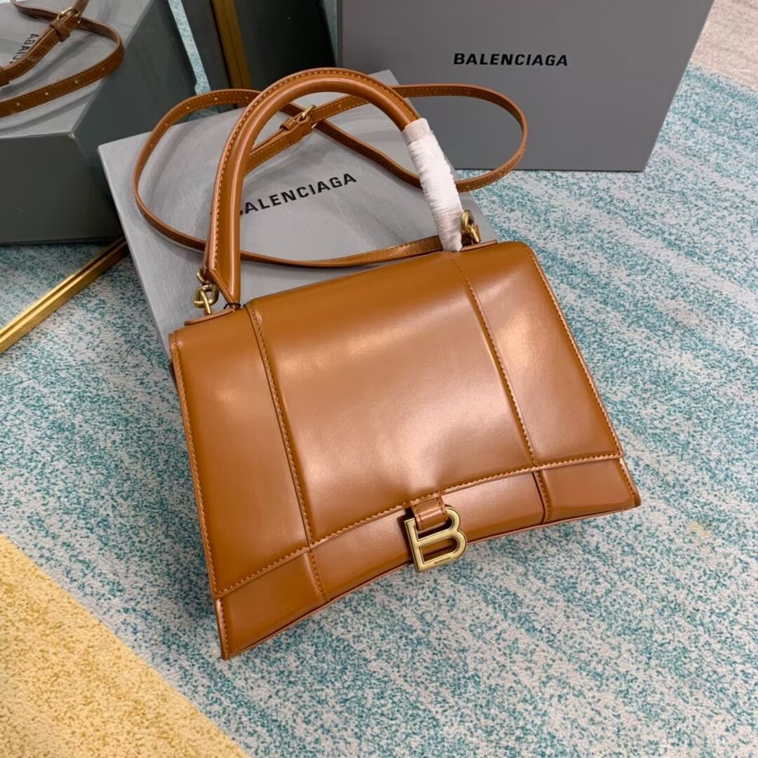 Balenciaga HOURGLASS MEDIUM TOP HANDLE BAG B108892 brown