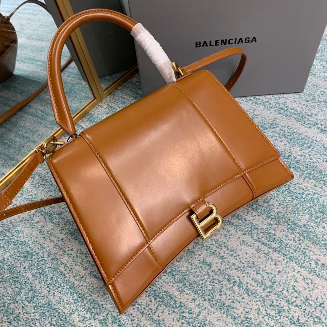 Balenciaga HOURGLASS MEDIUM TOP HANDLE BAG B108892 brown