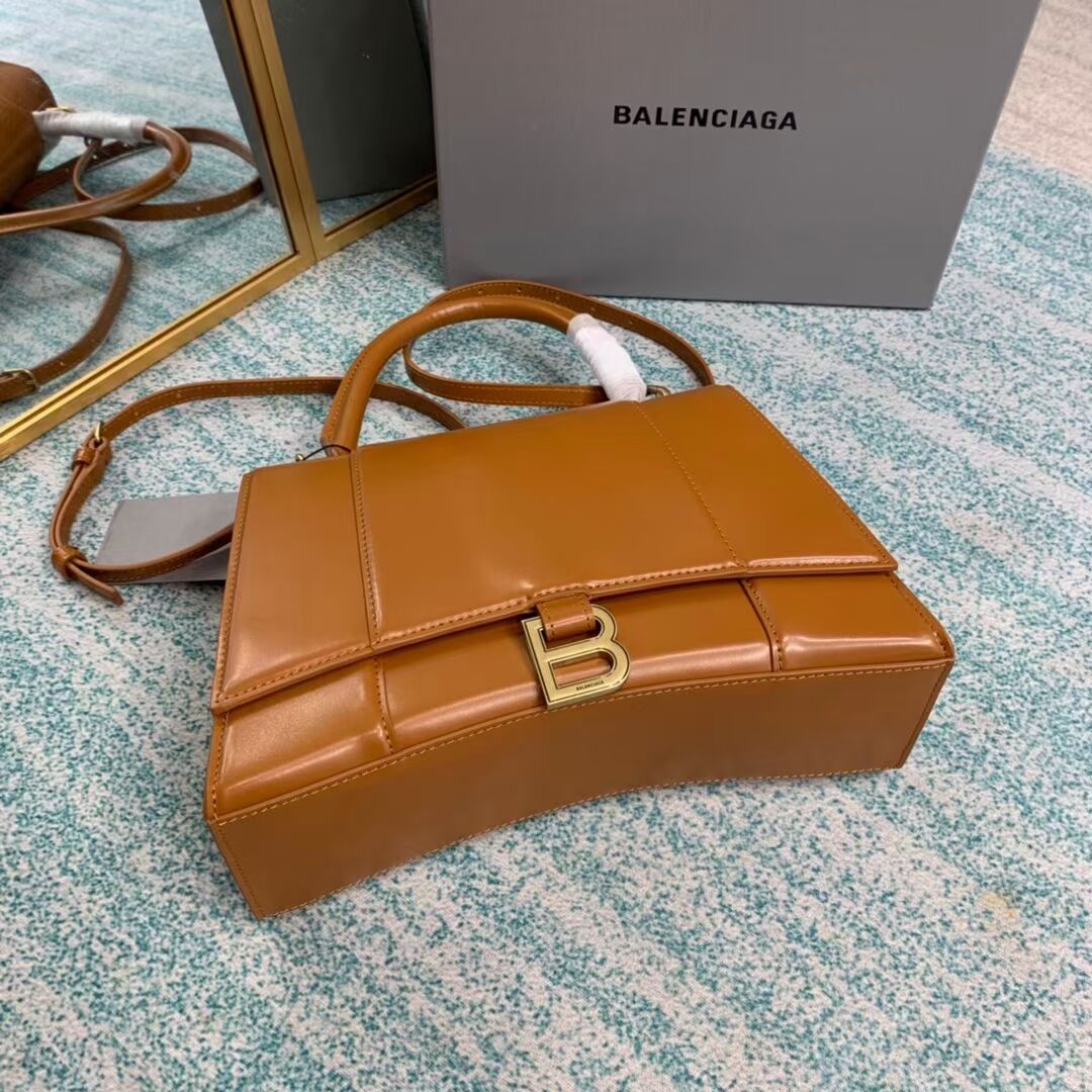 Balenciaga HOURGLASS MEDIUM TOP HANDLE BAG B108892 brown