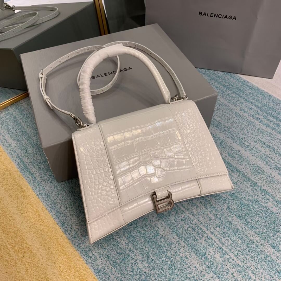 Balenciaga HOURGLASS MEDIUM TOP HANDLE BAG B108892E white