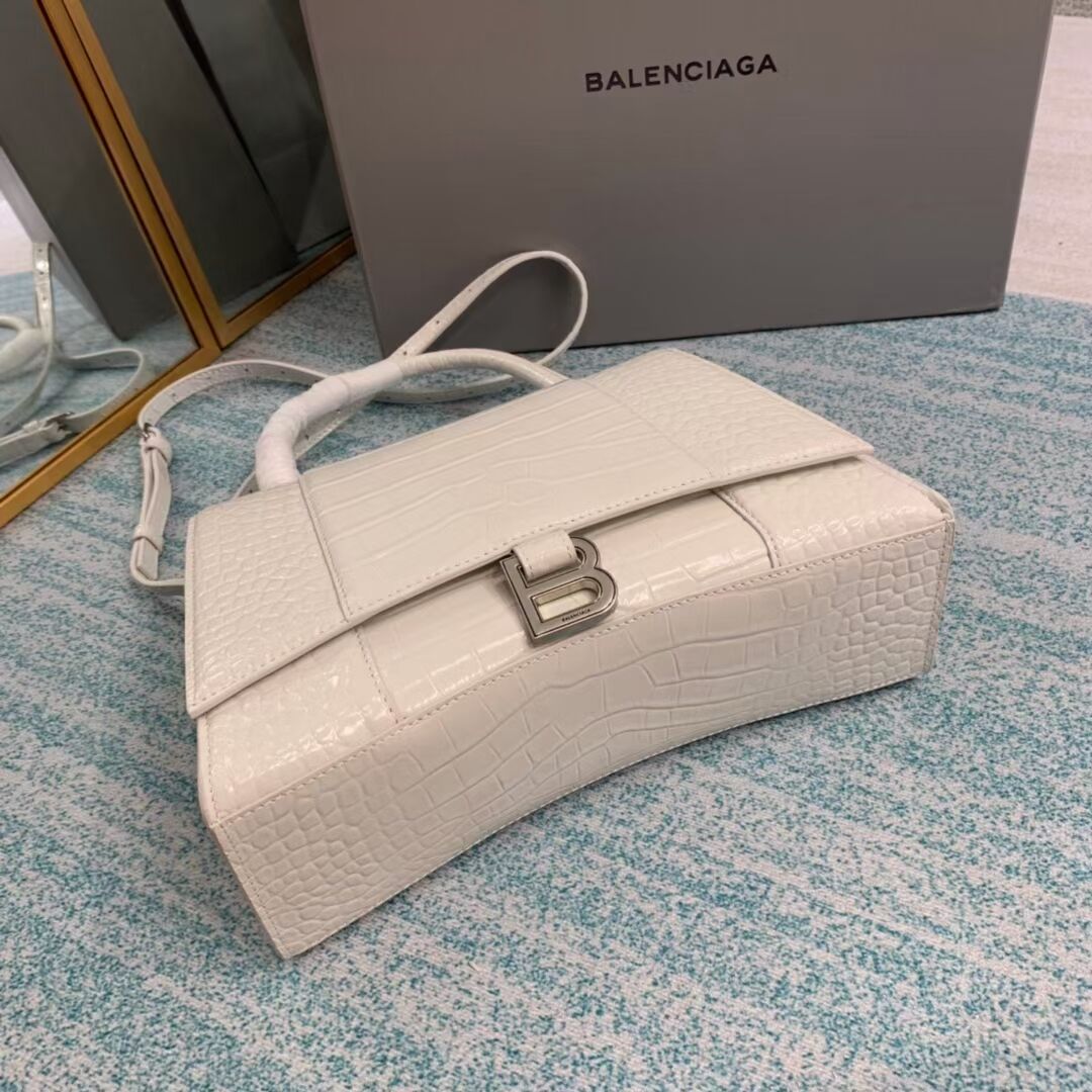 Balenciaga HOURGLASS MEDIUM TOP HANDLE BAG B108892E white