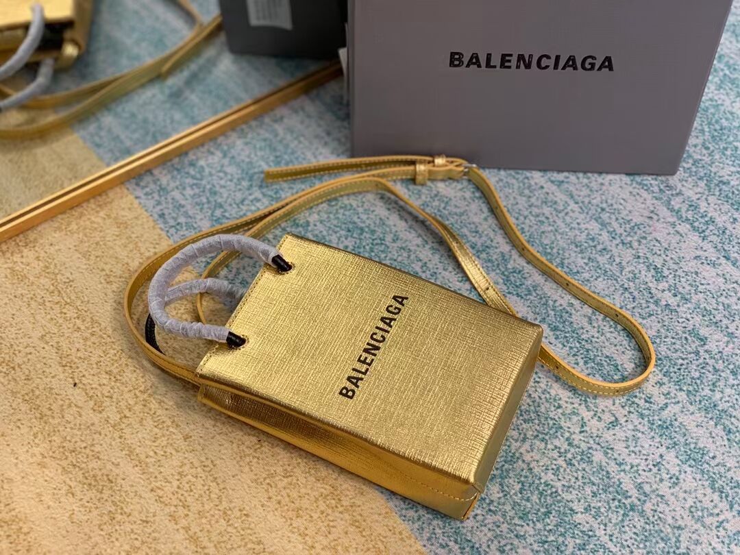 Balenciaga Original Leather Mini Shopper Bag B152865 gold