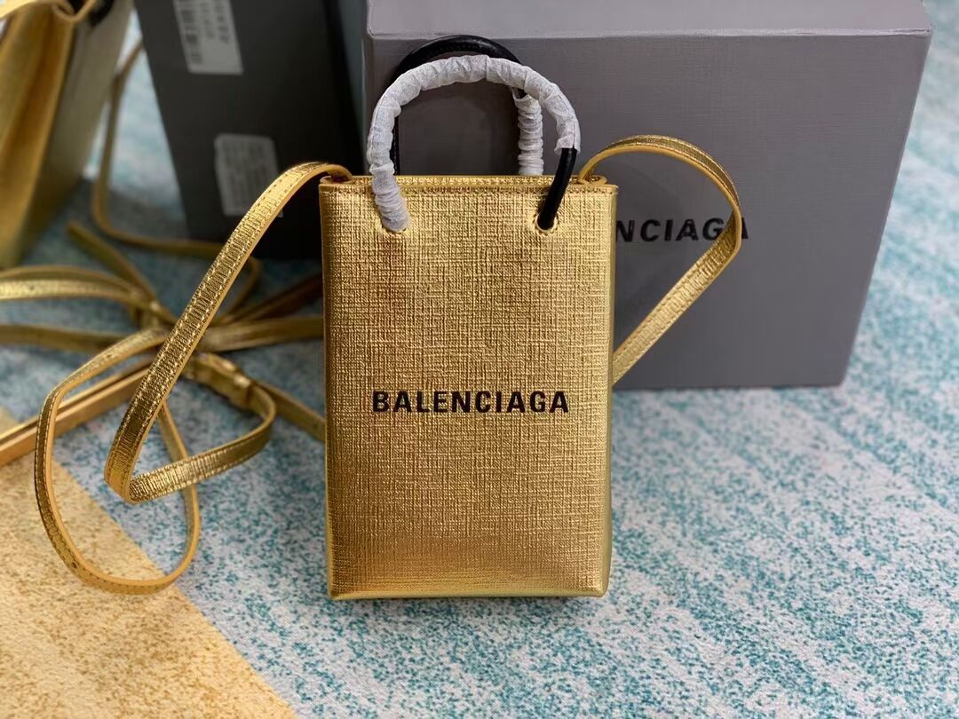 Balenciaga Original Leather Mini Shopper Bag B152865 gold