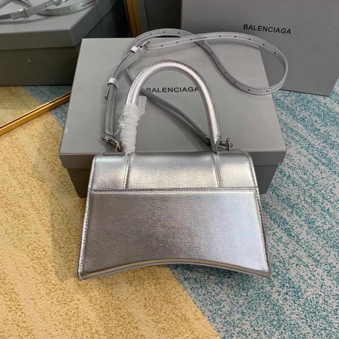 Balenciaga HOURGLASS SMALL TOP HANDLE BAG B108895-1 Silver 