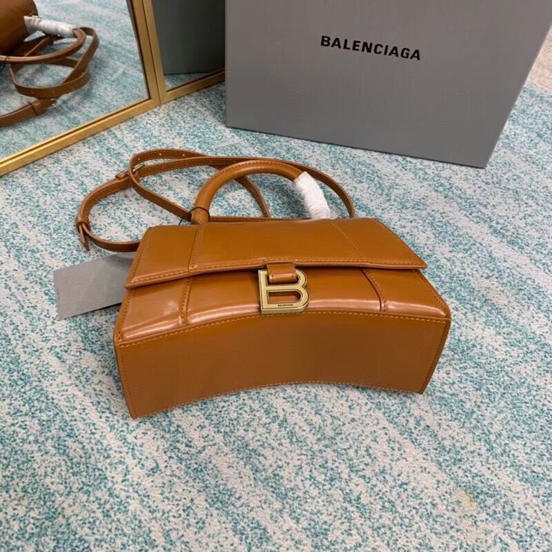 Balenciaga HOURGLASS SMALL TOP HANDLE BAG B108895-1 brown