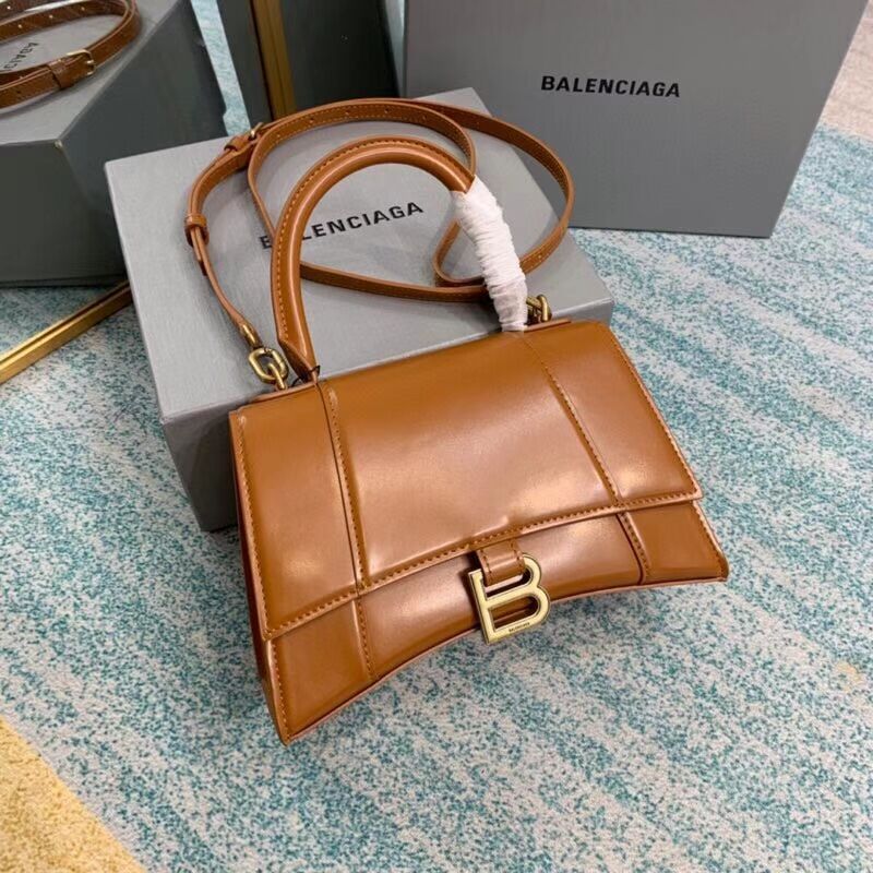 Balenciaga HOURGLASS SMALL TOP HANDLE BAG B108895-1 brown