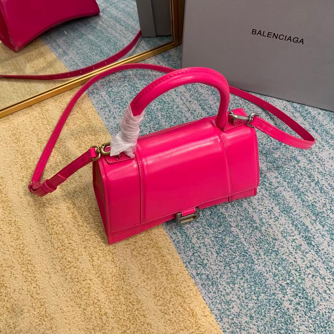 Balenciaga HOURGLASS SMALL TOP HANDLE BAG B108895-1 neon pink