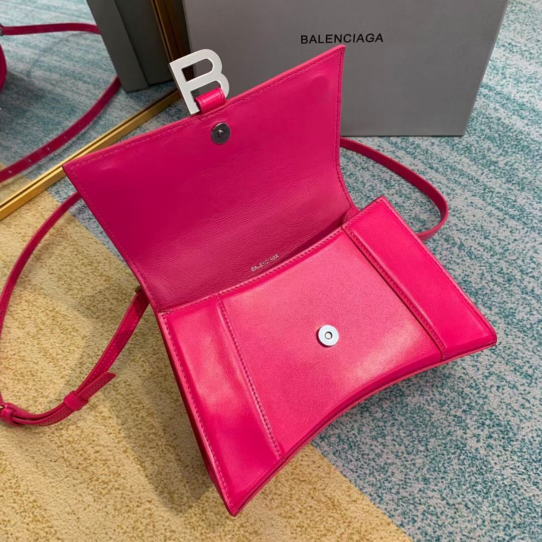 Balenciaga HOURGLASS SMALL TOP HANDLE BAG B108895-1 neon pink