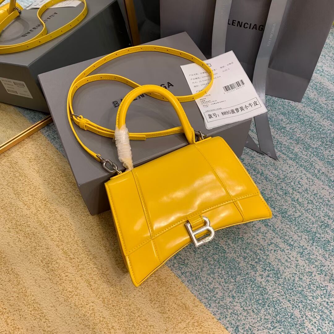 Balenciaga HOURGLASS SMALL TOP HANDLE BAG B108895-1 yellow