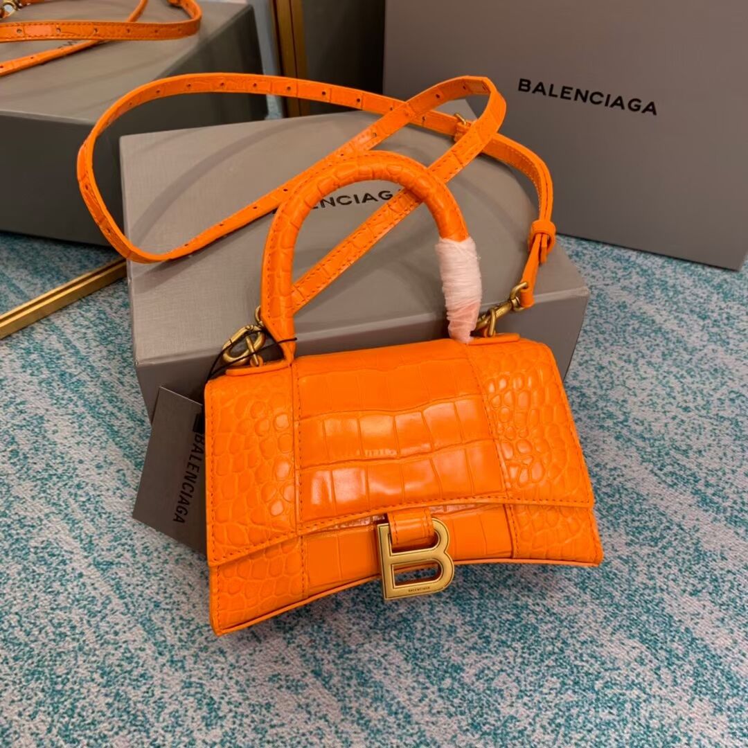 Balenciaga Hourglass XS Top Handle Bag 28331S orang