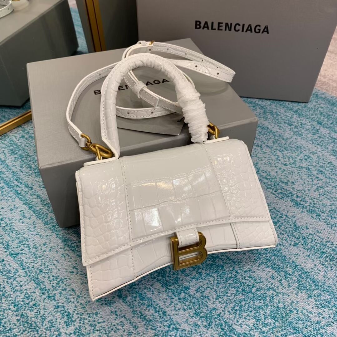 Balenciaga Hourglass XS Top Handle Bag 28331S white