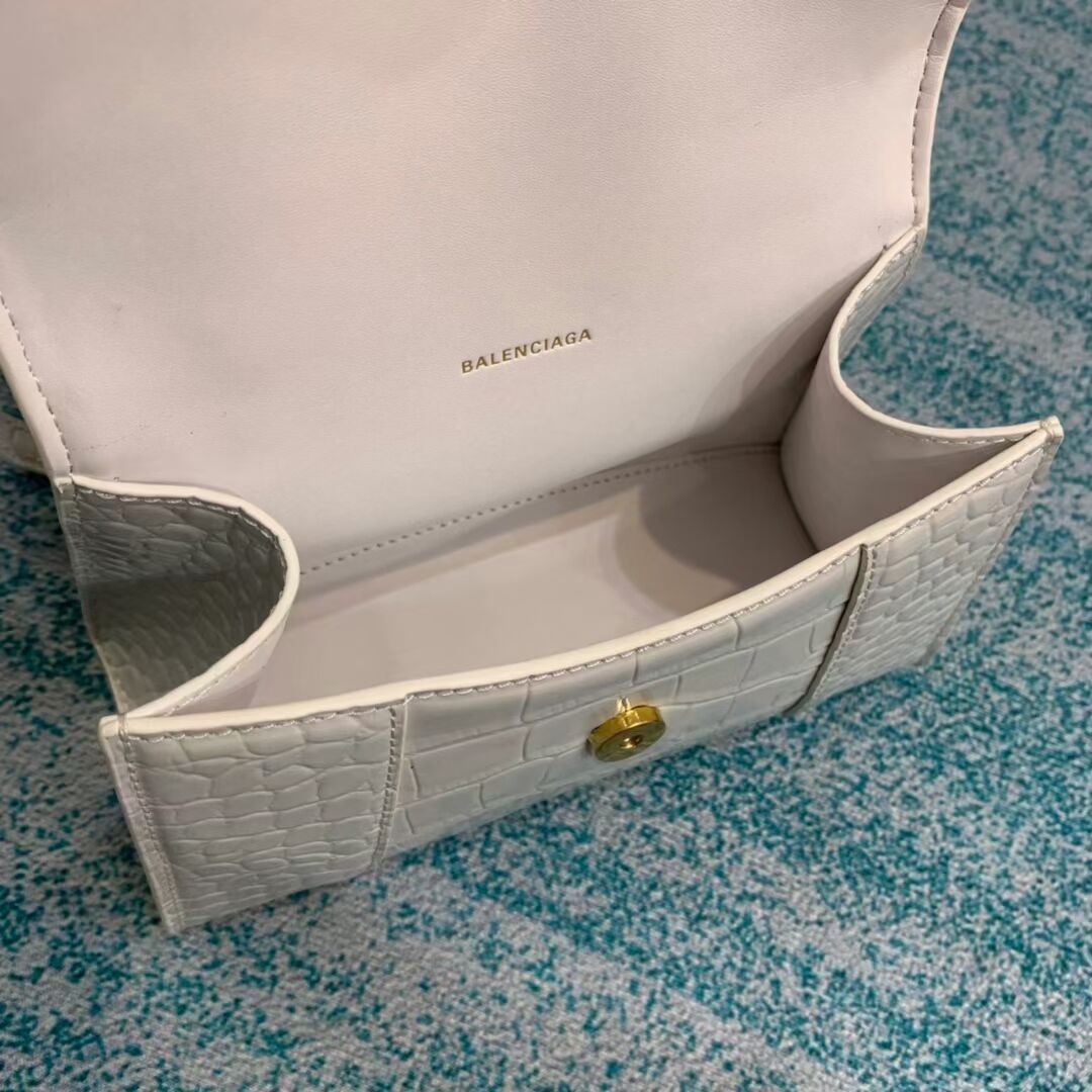 Balenciaga Hourglass XS Top Handle Bag 28331S white