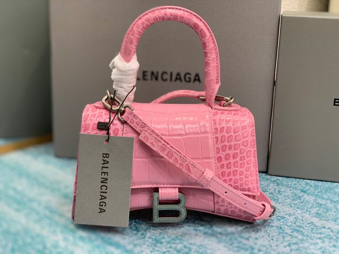 Balenciaga Hourglass XS Top Handle Bag 28331S LIGHT ROSE