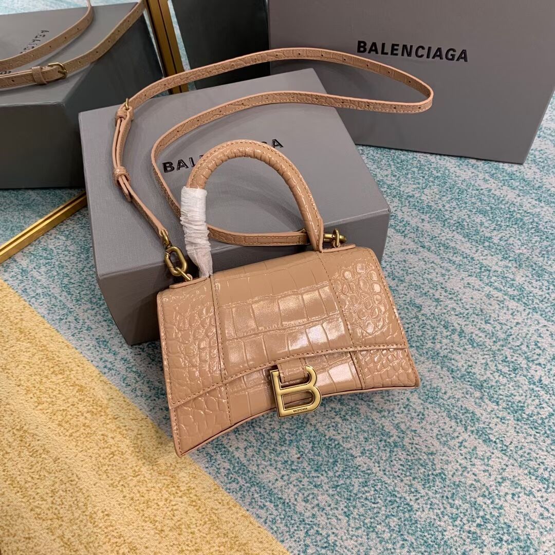 Balenciaga Hourglass XS Top Handle Bag 28331S apricot