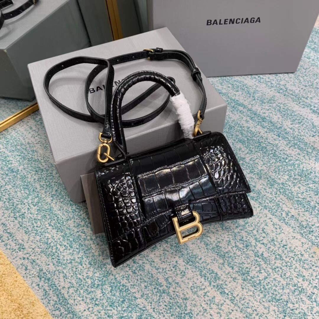 Balenciaga Hourglass XS Top Handle Bag 28331S black