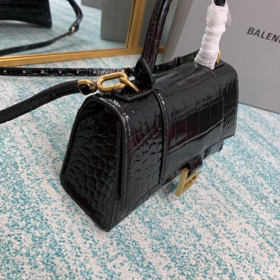 Balenciaga Hourglass XS Top Handle Bag 28331S black