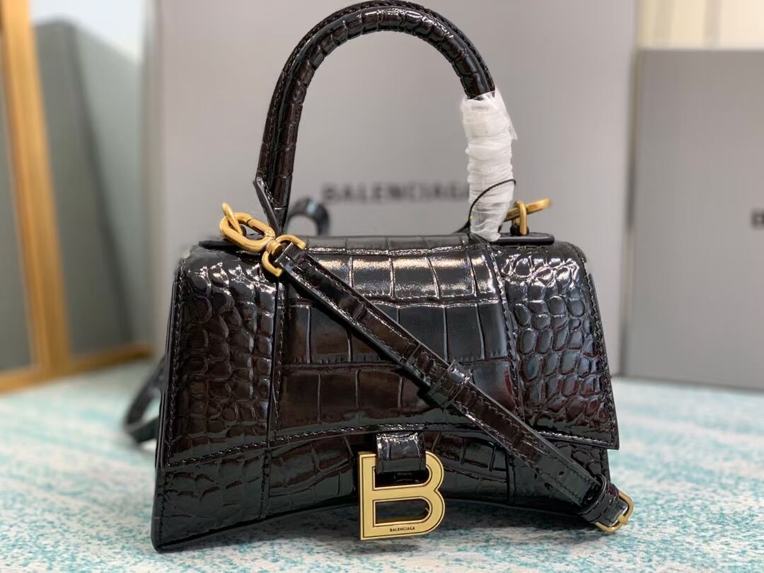 Balenciaga Hourglass XS Top Handle Bag 28331S black