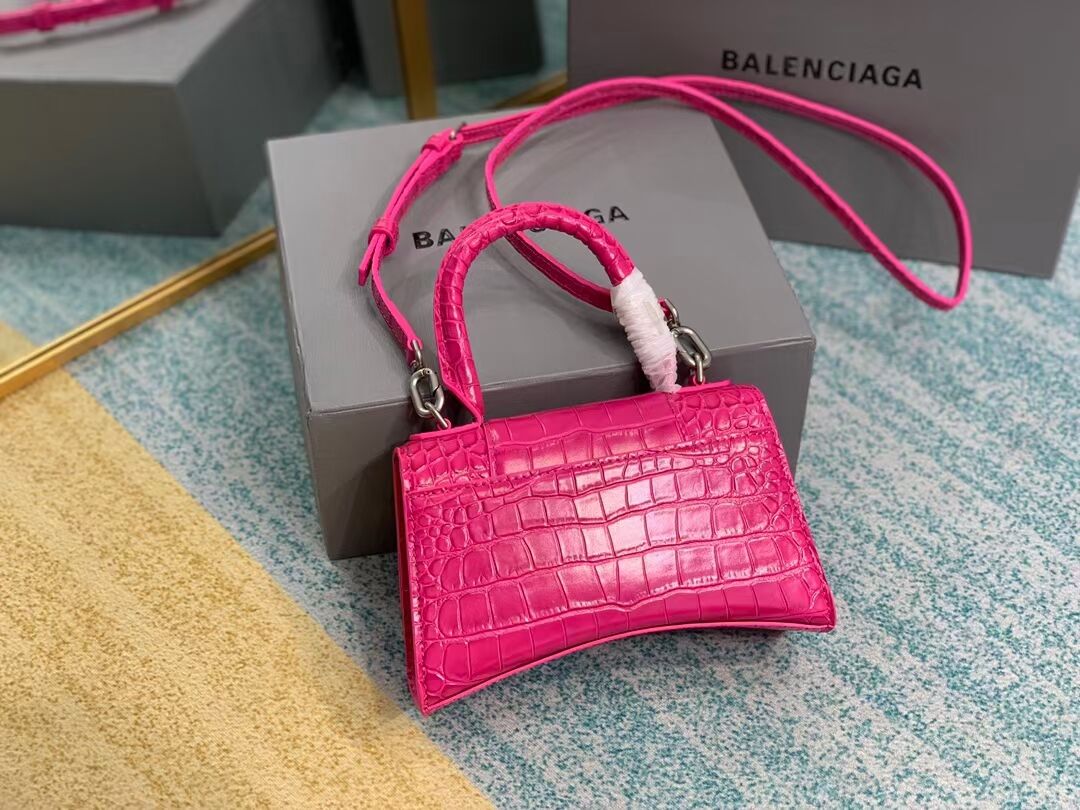 Balenciaga Hourglass XS Top Handle Bag 28331S neon pink