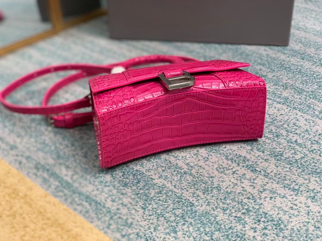 Balenciaga Hourglass XS Top Handle Bag 28331S neon pink