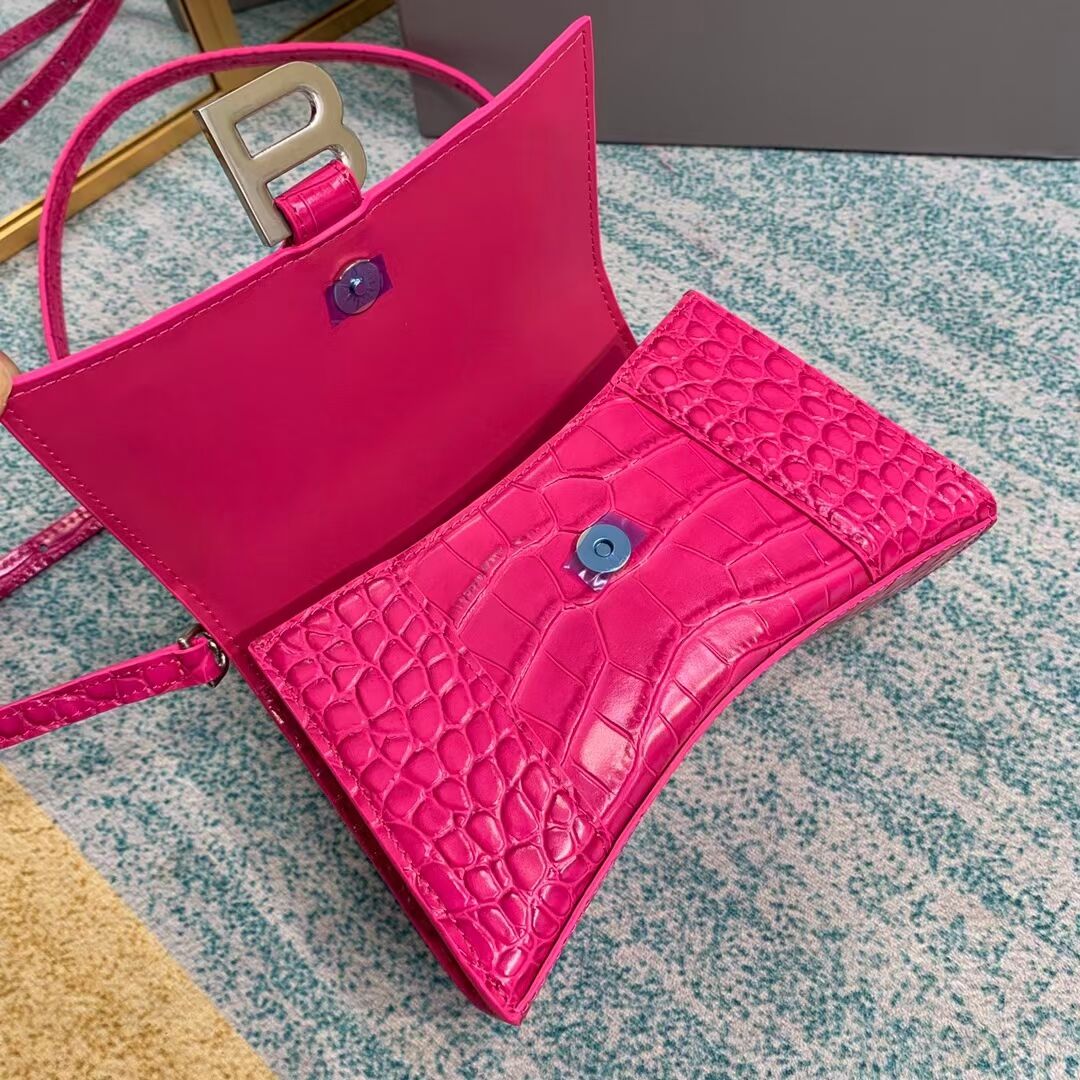 Balenciaga Hourglass XS Top Handle Bag 28331S neon pink