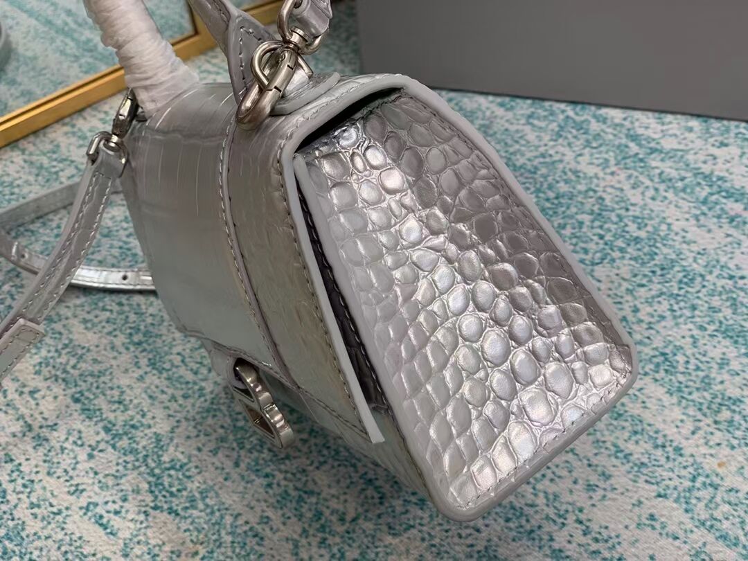 Balenciaga Hourglass XS Top Handle Bag 28331S silver