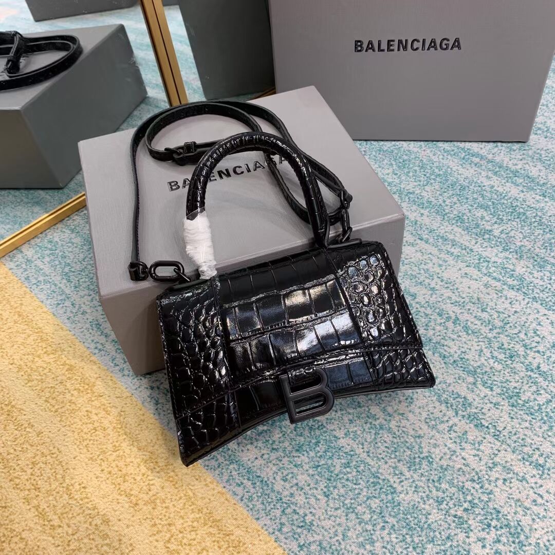 Balenciaga Hourglass XS Top Handle Bag 28331SF black