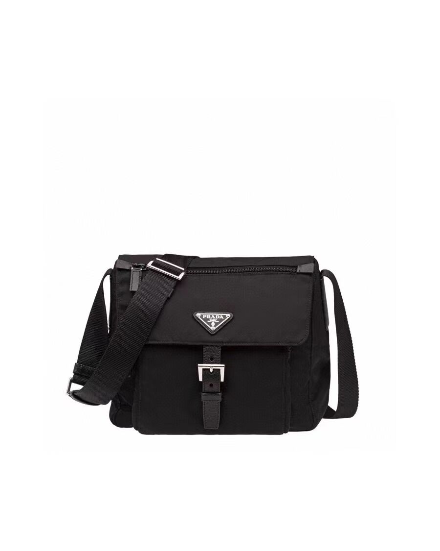 Prada Re-Nylon and Saffiano leather shoulder bag BD8994 black