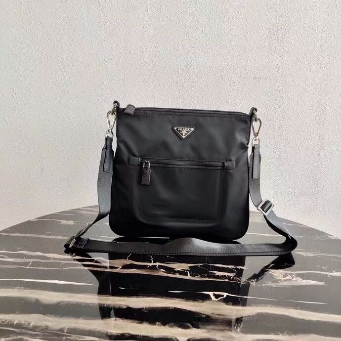 Prada Re-Nylon and Saffiano leather shoulder bag VA0715 black