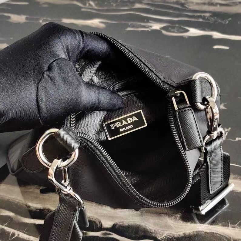 Prada Re-Nylon and Saffiano leather shoulder bag VA0716 black