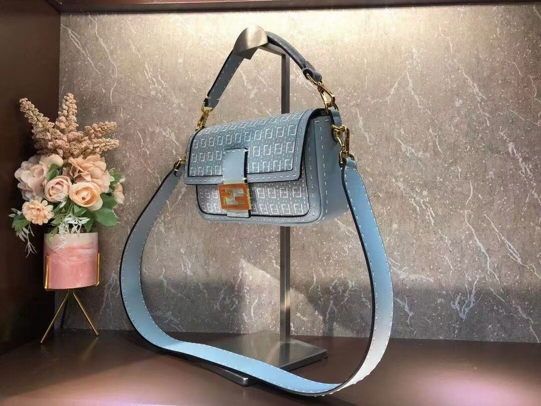 FENDI BAGUETTE Bag F1520 light blue