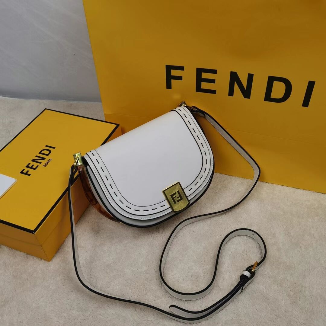 FENDI MOONLIGHT leather bag 8BT346A White