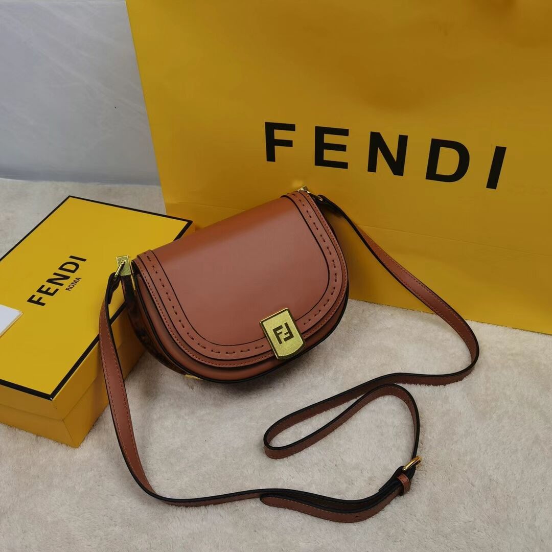 FENDI MOONLIGHT leather bag 8BT346A brown