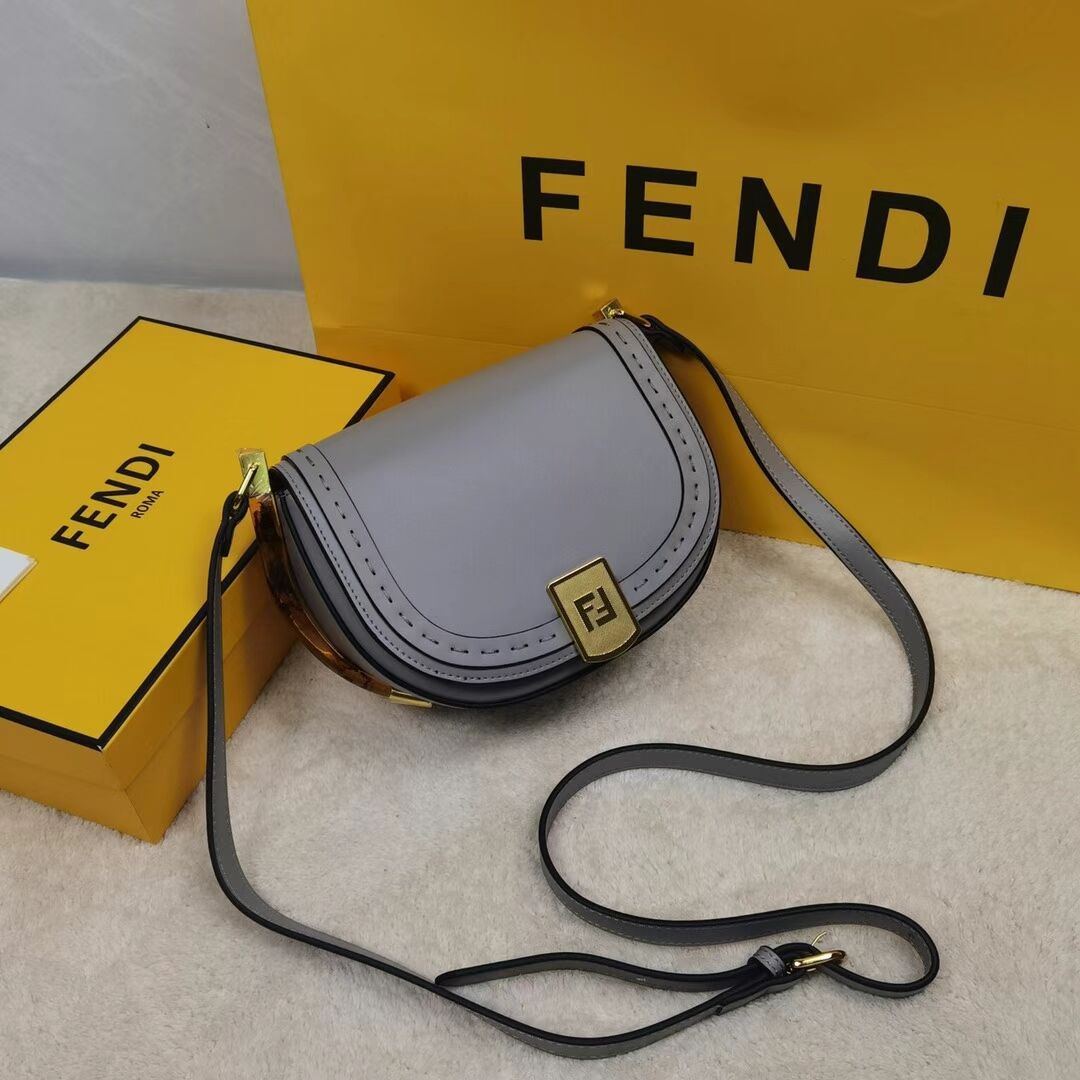 FENDI MOONLIGHT leather bag 8BT346A grey