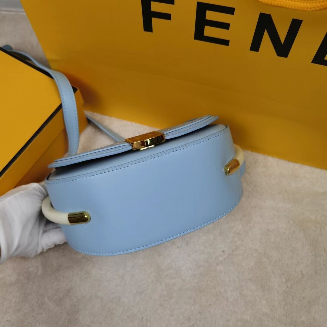 FENDI MOONLIGHT leather bag 8BT346A light blue