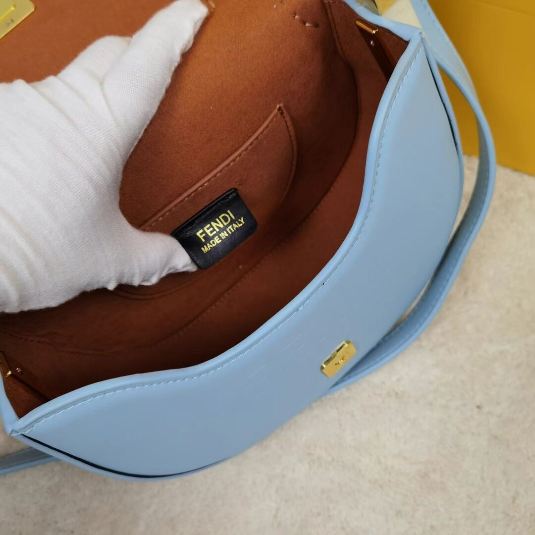 FENDI MOONLIGHT leather bag 8BT346A light blue