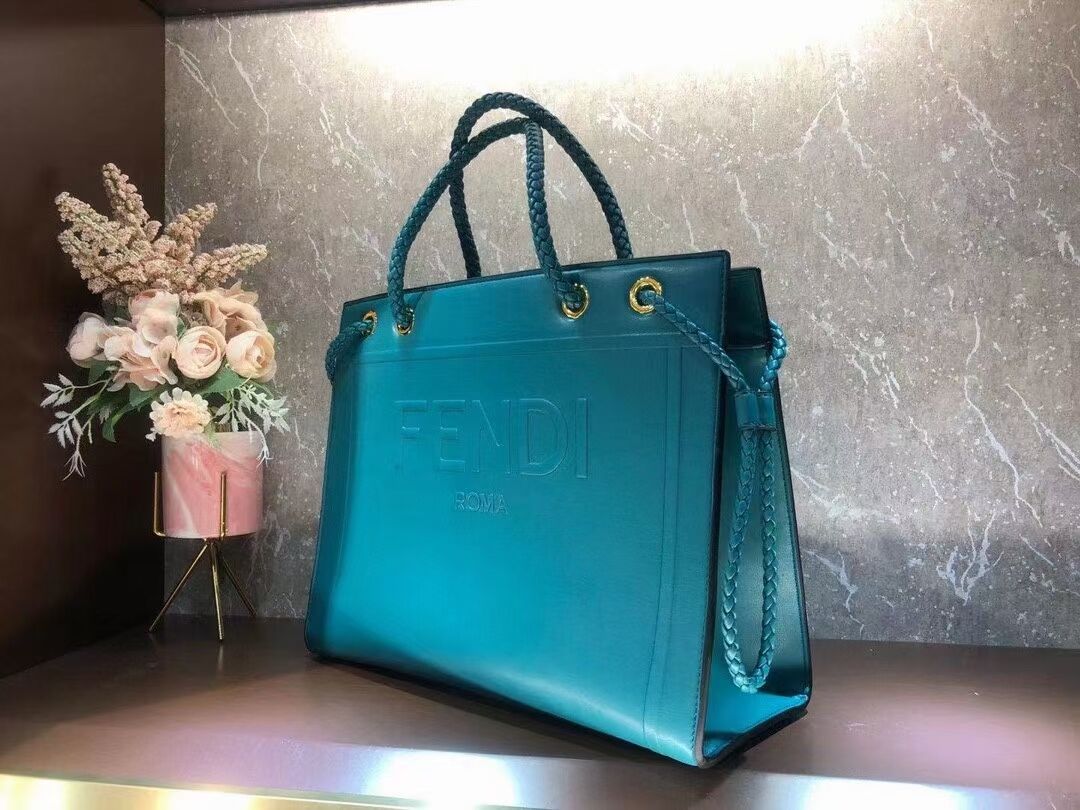 FENDI PACK MEDIUM SHOPPING BAG leather bag F1508 blue