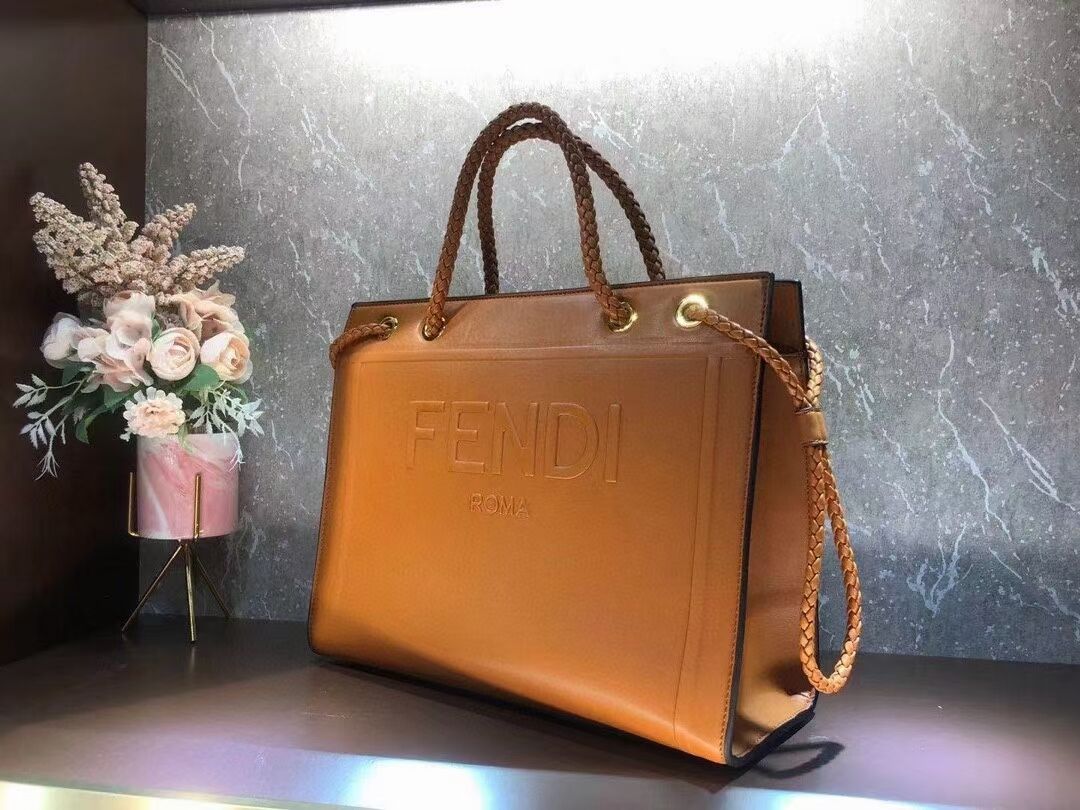 FENDI PACK MEDIUM SHOPPING BAG leather bag F1508 orange