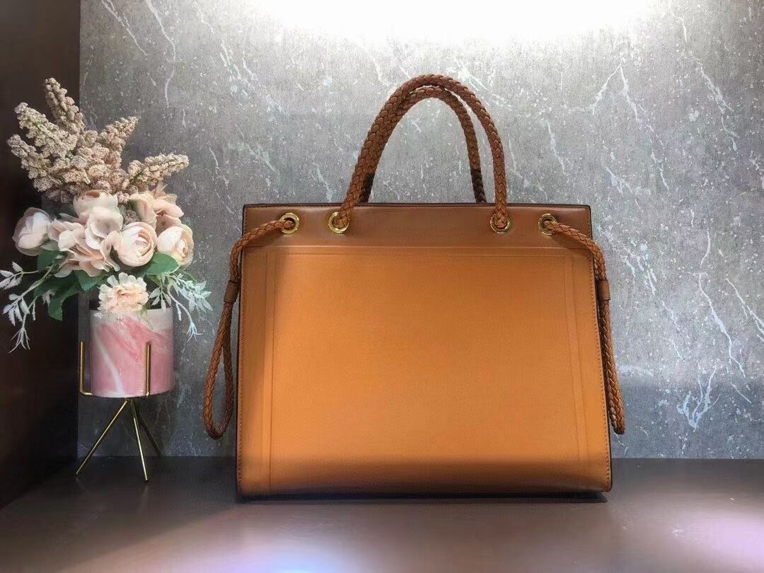 FENDI PACK MEDIUM SHOPPING BAG leather bag F1508 orange