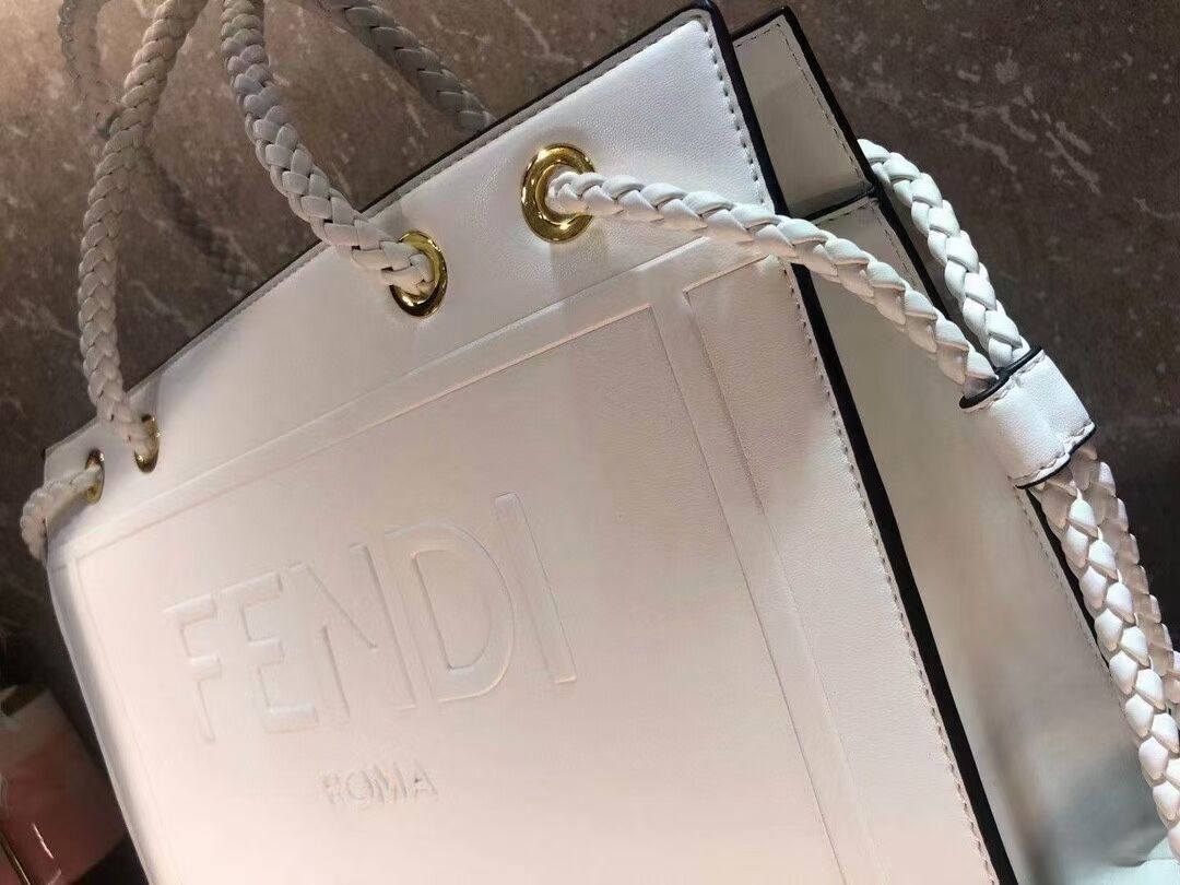 FENDI PACK MEDIUM SHOPPING BAG leather bag F1508 white