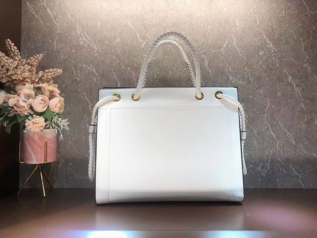 FENDI PACK MEDIUM SHOPPING BAG leather bag F1508 white