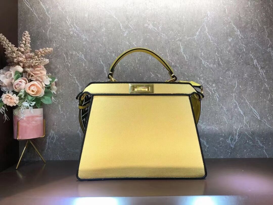 FENDI PEEKABOO ICONIC ESSENTIALLY leather bag F1516 yellow